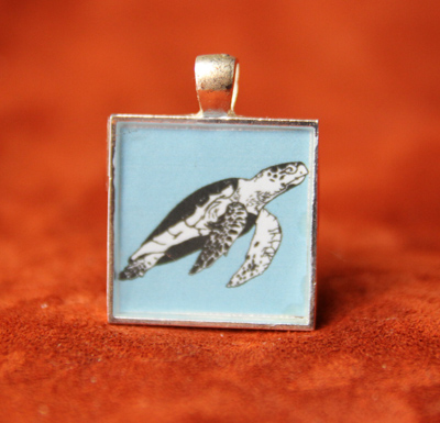 sea turtle keychain pendant